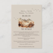 Elegante rustieke herfst berglandschap bruiloft informatiekaartje (Voorkant)