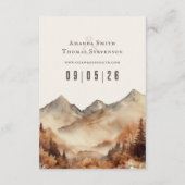 Elegante rustieke herfst berglandschap bruiloft informatiekaartje (Achterkant)