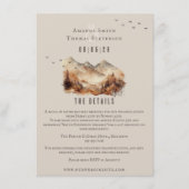 Elegante rustieke herfst berglandschap bruiloft informatiekaartje (Voorkant)