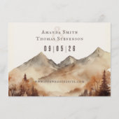 Elegante rustieke herfst berglandschap bruiloft informatiekaartje (Achterkant)
