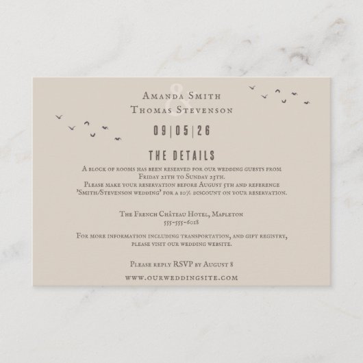 Elegante rustieke herfst berglandschap bruiloft informatiekaartje (Voorkant)