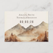 Elegante rustieke herfst berglandschap bruiloft informatiekaartje (Achterkant)