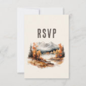 Elegante rustieke herfst berglandschap bruiloft RSVP kaartje (Achterkant)
