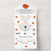 Elegante rustieke herfst bladeren chique herfst br all in one uitnodiging (Binnen)