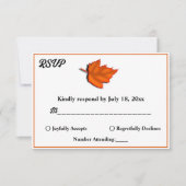 Elegante rustieke herfst bladeren chique herfst br RSVP kaartje (Voorkant)