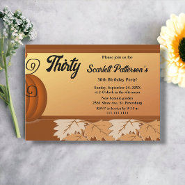 Elegante rustieke herfst bladeren herfst 30e verja kaart