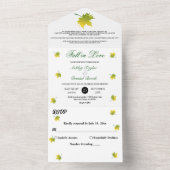 Elegante rustieke herfst bladeren herfst bloemenbr all in one uitnodiging (Binnen)