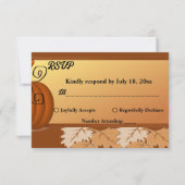 Elegante rustieke herfst bladeren herfst bloemenbr RSVP kaartje (Voorkant)