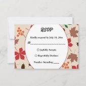 Elegante rustieke herfst bladeren herfst bloemenbr RSVP kaartje (Voorkant)
