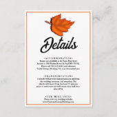 Elegante rustieke herfst bladeren herfst bruiloft informatiekaartje (Voorkant)