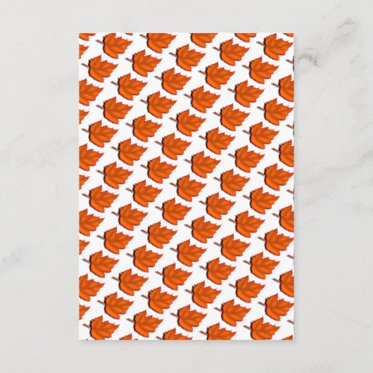 Elegante rustieke herfst bladeren herfst bruiloft informatiekaartje (Achterkant)