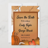 Elegante rustieke herfst bladeren pompoen herfst b save the date (Voorkant)