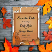 Elegante rustieke herfst bladeren pompoen herfst b save the date