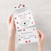 Elegante rustieke herfst bladeren romantische herf all in one uitnodiging (Afscheurbaar)