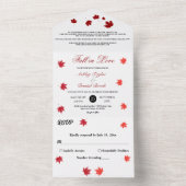 Elegante rustieke herfst bladeren romantische herf all in one uitnodiging (Binnen)