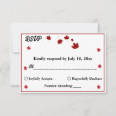 Elegante rustieke herfst bladeren romantische herf RSVP kaartje (Voorkant)