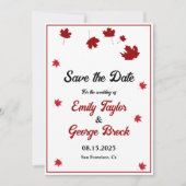Elegante rustieke herfst bladeren romantische herf save the date (Voorkant)