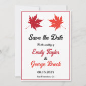 Elegante rustieke herfst bladeren romantische herf save the date (Voorkant)