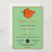 Elegante rustieke herfst bladeren salie herfst bru kaart (Voorkant)