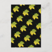 Elegante rustieke herfst bladeren zwart-wit bruilo informatiekaartje (Achterkant)