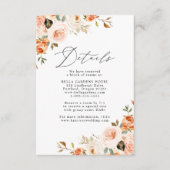 Elegante rustieke Herfst Bloemen Trouwdetails Informatiekaartje (Voorkant)