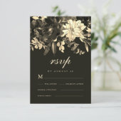 Elegante rustieke herfst bloemenbruiloft RSVP kaartje (Staand voorkant)