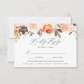 Elegante rustieke Herfst Bloemenmaaltijd keuze RSV RSVP Kaartje (Voorkant)