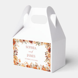 Elegante Rustieke Herfst Bloemige Bruiloft Bedankdoosjes