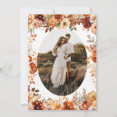 Elegante Rustieke Herfst Bloemige Bruiloft Bedankkaart (Achterkant)