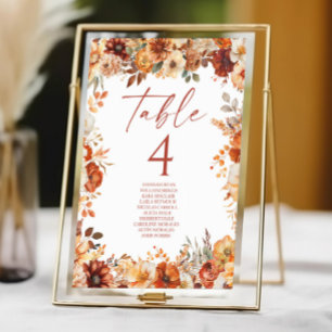 Elegante Rustieke Herfst Bloemige Bruiloft Kaart