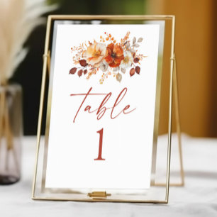 Elegante Rustieke Herfst Bloemige Bruiloft Kaart