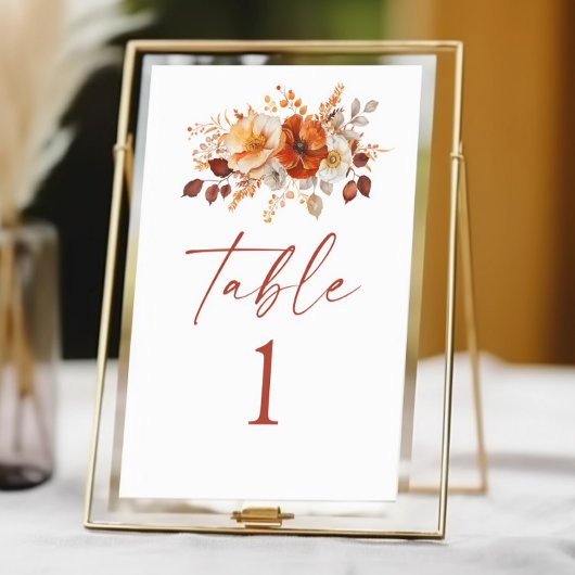 Elegante Rustieke Herfst Bloemige Bruiloft Kaart