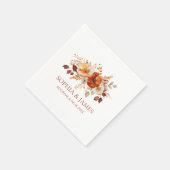 Elegante Rustieke Herfst Bloemige Bruiloft Servet (Hoek)