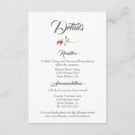 Elegante rustieke herfst bruiloft behuizing Kaart