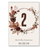 Elegante rustieke herfst bruiloft krans kaart (Achterkant)