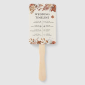 Elegante rustieke herfst bruiloft programma Hand F Handwaaier (Achterkant)