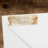 Elegante rustieke herfst bruiloft retour adres etiket