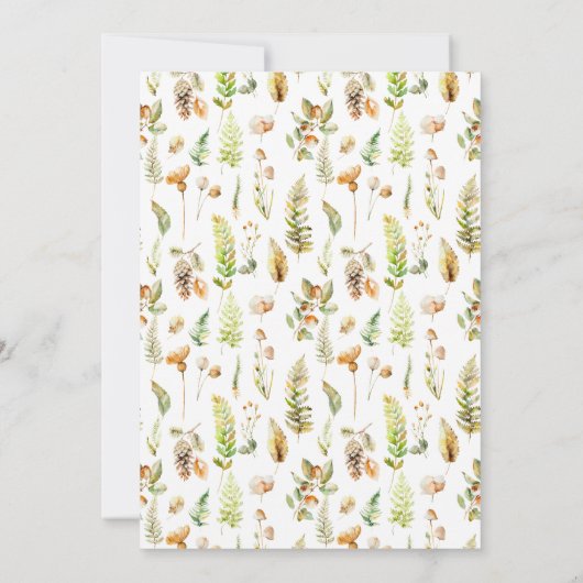 Elegante rustieke herfst Forest Fall bruiloft Kaart (Achterkant)