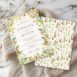 Elegante rustieke herfst Forest Fall bruiloft Kaart