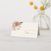 Elegante rustieke herfst gevouwen bruiloft plaats  plaatskaartje (Voorkant)