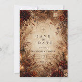 Elegante Rustieke Herfst Huwelijk Save The Date (Voorkant)
