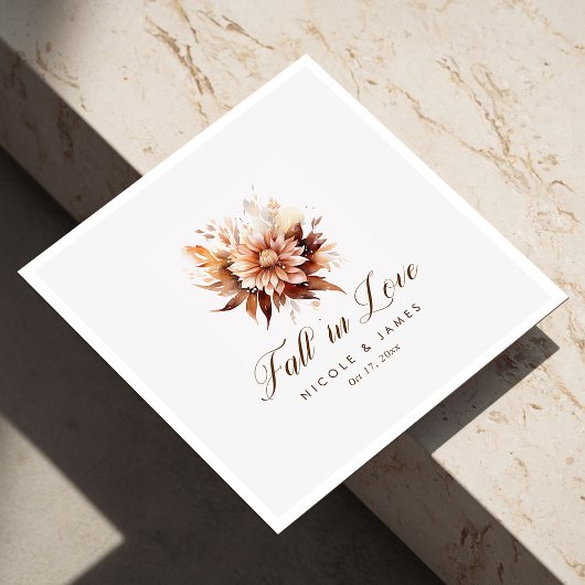 Elegante rustieke Herfst in liefde kalligrafie bru Servet