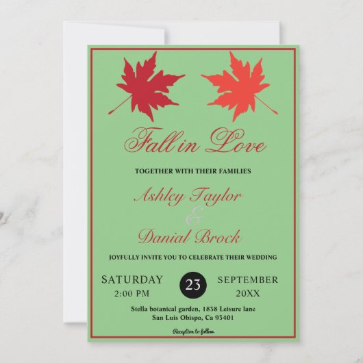 Elegante rustieke herfst laat Boho Sage herfst bru Kaart (Voorkant)