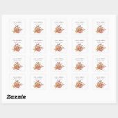 Elegante rustieke herfst laat eenvoudige typografi vierkante sticker (Vel)