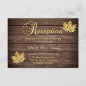 Elegante rustieke Herfst land bruiloft receptie Informatiekaartje (Voorkant)