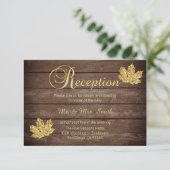 Elegante rustieke Herfst land bruiloft receptie Informatiekaartje (Staand voorkant)