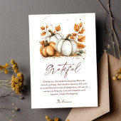 Elegante rustieke Herfst pompoenen Thanksgiving Feestdagenkaart
