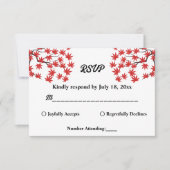 Elegante rustieke Herfst rode bladeren Boho herfst RSVP Kaartje (Voorkant)