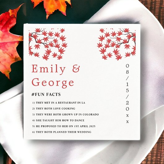 Elegante rustieke Herfst rode bladeren Boho herfst Servet