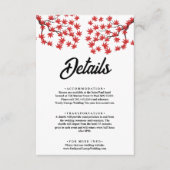 Elegante rustieke Herfst rood bladeren bruiloft de Informatiekaartje (Voorkant)